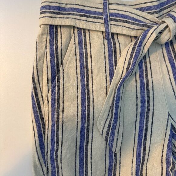 J.Crew Womens Striped Linen-Cotton Shorts With Belt Size 2 - Picture 4 of 6